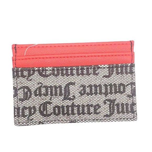 Juicy Couture Signature Logo Card Case Wallet (4" x 3") - Red/Black - Picture 10 of 11